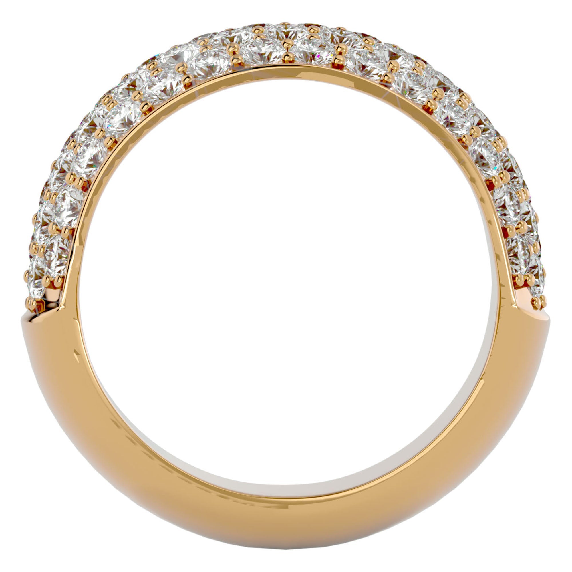 Inel Nupțial Pavé cu Diamante Naturale de 1.87 ct din 18k Aur Galben - Castelo.ro