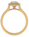 Inel Tăietură Princess Si Cadru Halo din Aur 14k cu Diamante Naturale de 0.95 ct din 14k Aur Galben - Castelo.ro