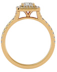 Inel Tăietură Princess Si Cadru Halo cu Diamante Naturale de 0.95 ct din 18k Aur Galben - Castelo.ro