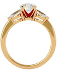 Inel de Logodnă Hélène cu Trei Moissanite de 2.18 ct din 18k Aur Galben - Castelo.ro