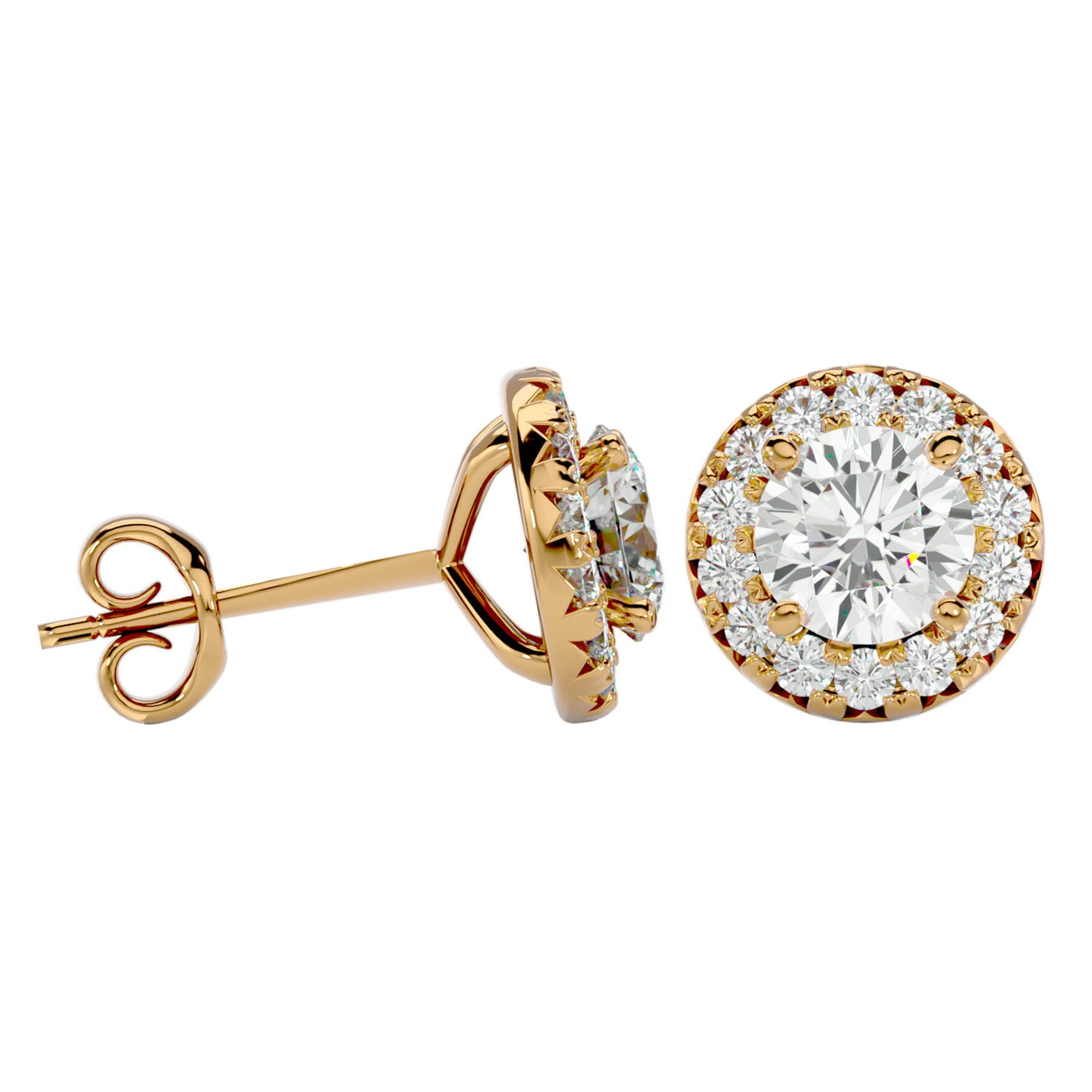 Cercei Delicați Aurora Cu Diamante Naturale de 0.99 ct din 18k Aur Galben - Castelo.ro