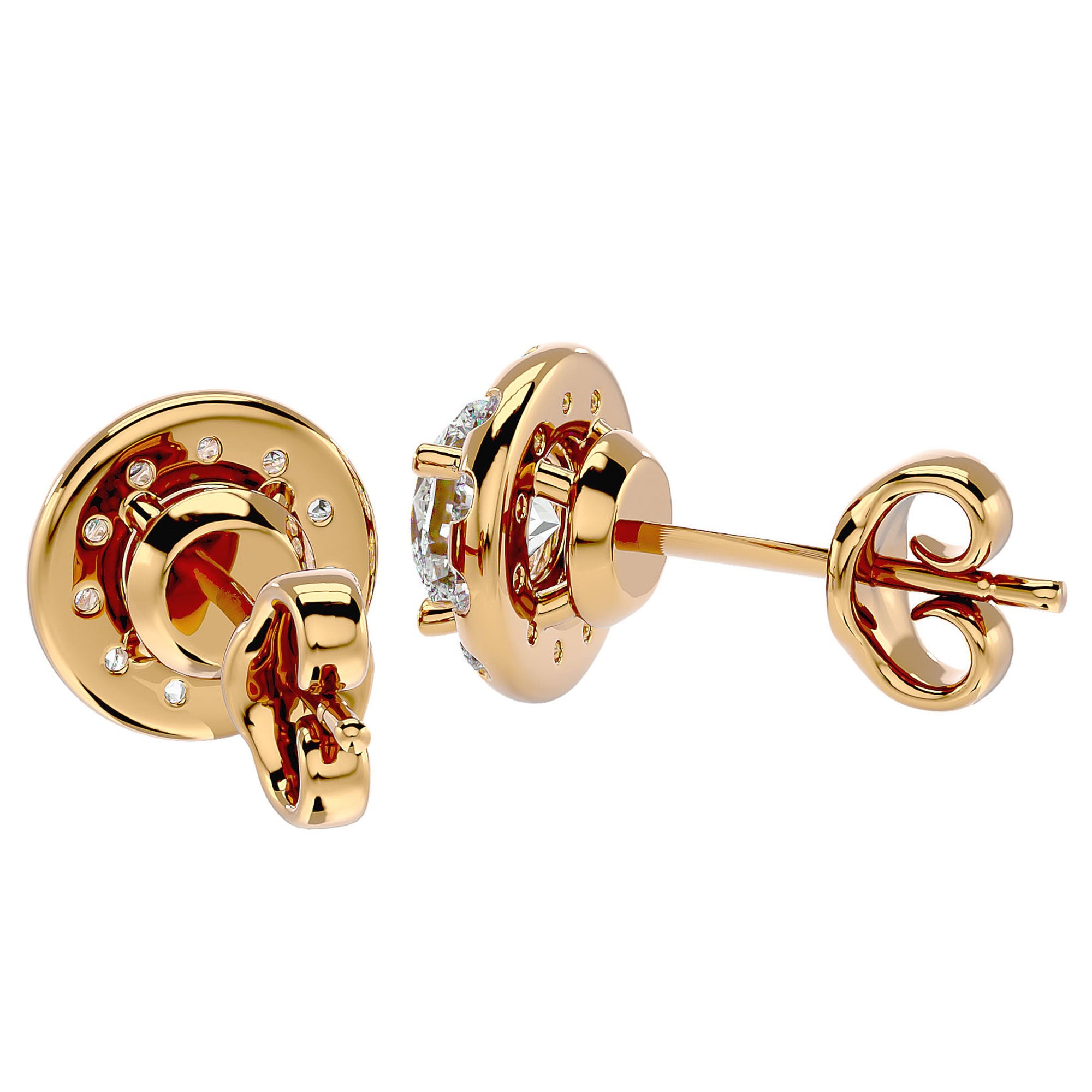 Cercei din Aur 14k Cu Moissanite Stud de 1.06 ct din 14k Aur Galben - Castelo.ro