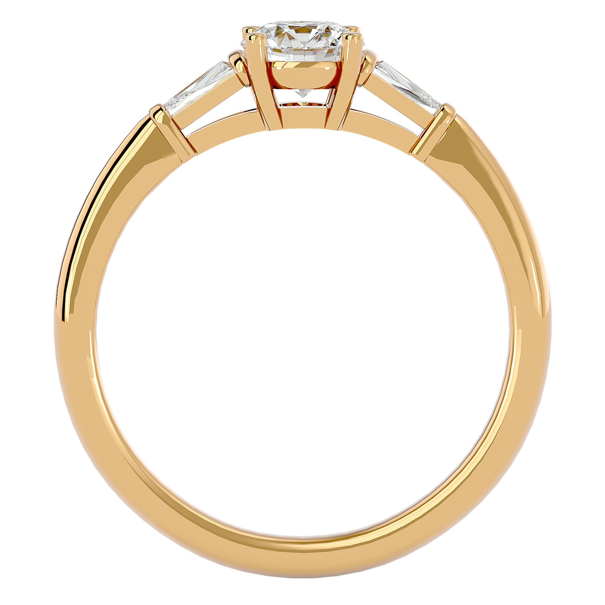 Inel de Logodnă Solitaire din Aur 14k cu Moissanite de 0.69 ct din 14k Aur Galben - Castelo.ro