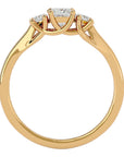 Inel de Logodnă din Aur 14k cu Trei Diamante Naturale In Forma De Prințesă de 0.59 ct din 14k Aur Galben - Castelo.ro