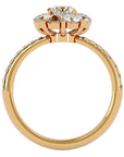 Inel de Logodnă Fleur din Aur 14k cu Diamante Naturale Halo Pavé de 1.64 ct din 14k Aur Galben - Castelo.ro