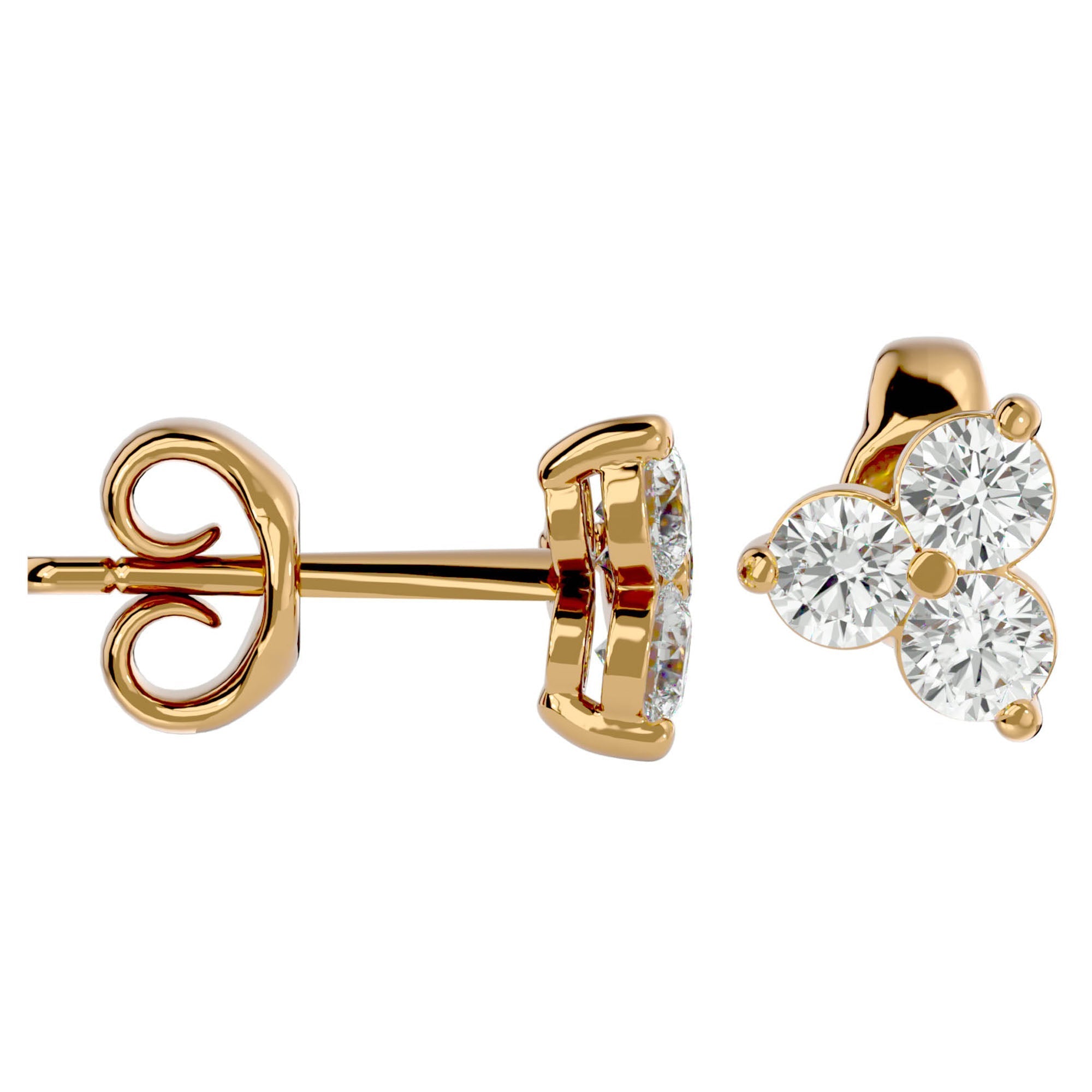 Cercei Stud Martini din Diamante Create în Laborator de 0.44 ct din 18k Aur Galben - Castelo.ro