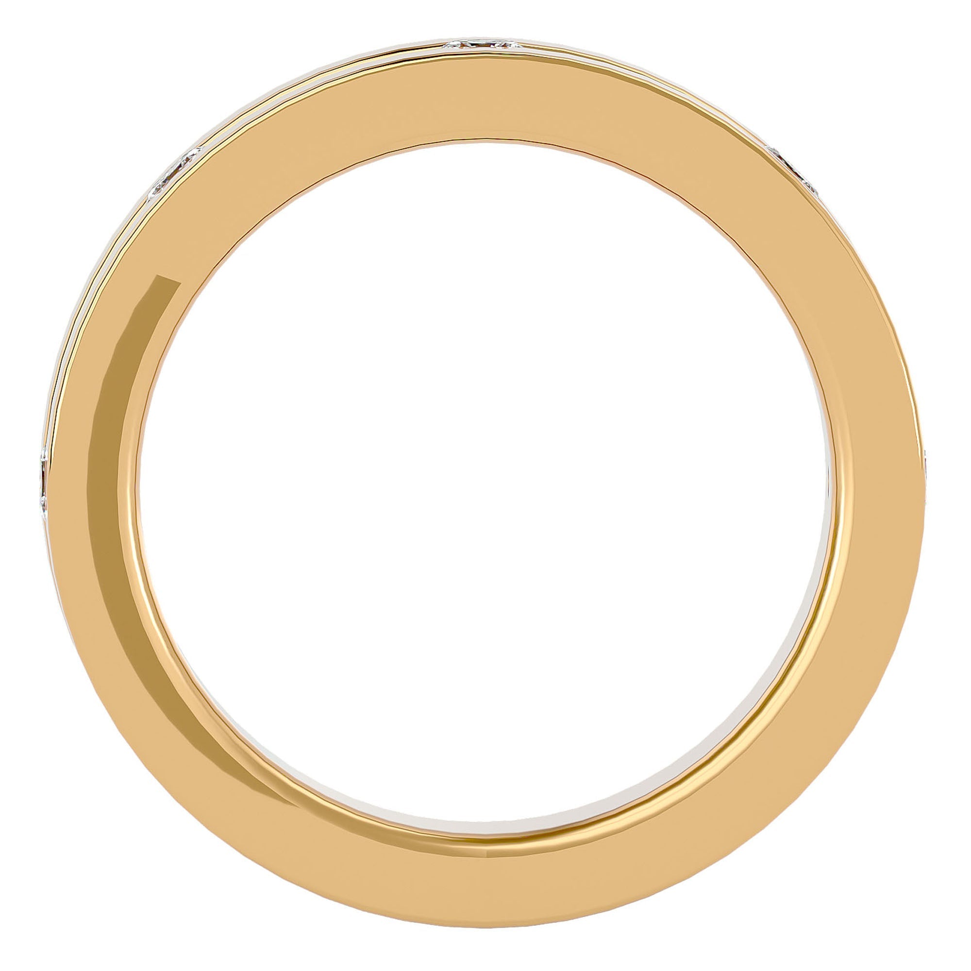 Verighetă cu Bandă De Diamante Create în Laborator de 0.56 ct din 18k Aur Galben - Castelo.ro