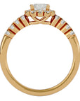 Inel de Logodnă Fleur Pavé cu Moissanite de 0.94 ct din 18k Aur Galben - Castelo.ro