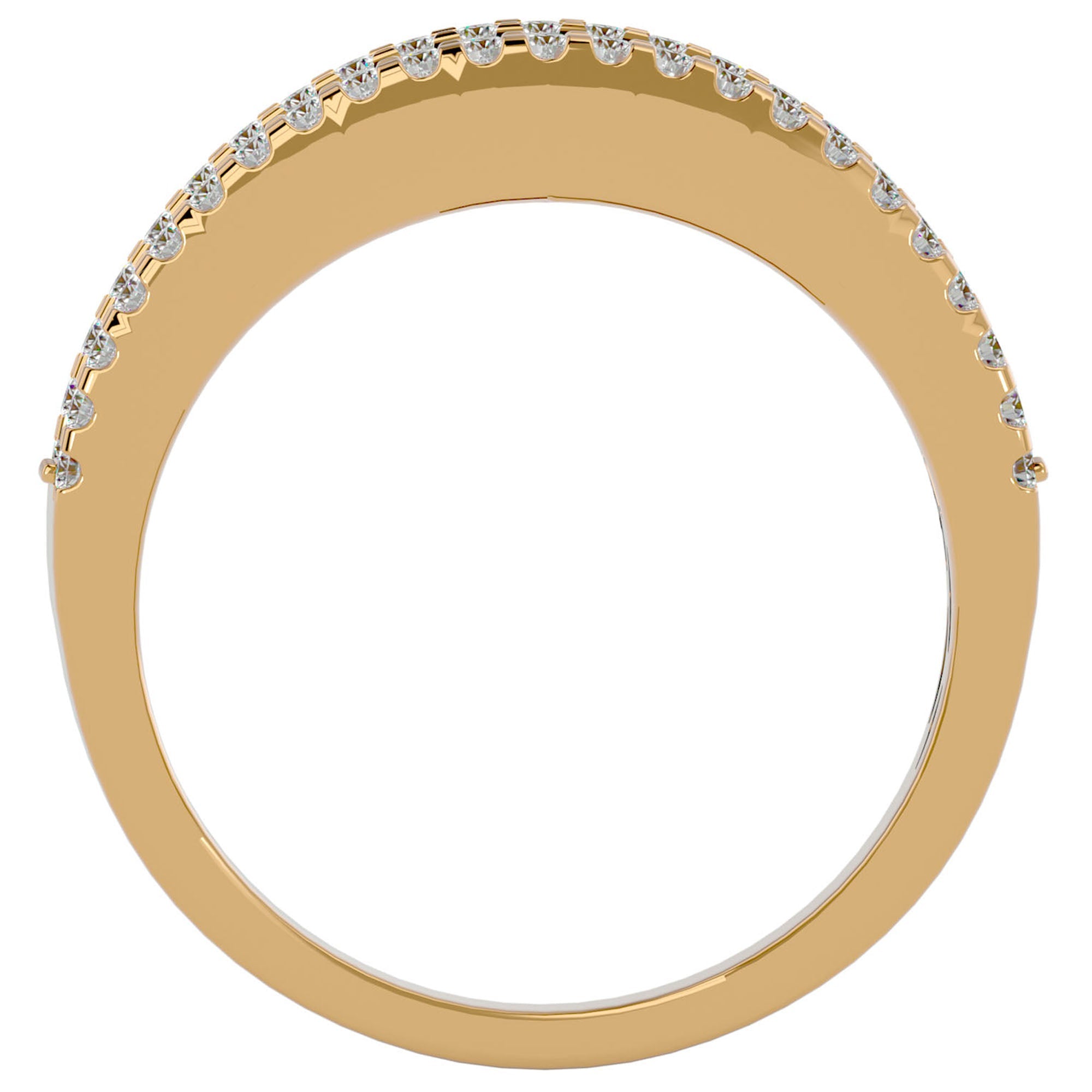 Inel Diademă cu Diamante Naturale în Montură Clasică de 0.30 ct din 18k Aur Galben - Castelo.ro