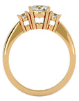Inel de Logodnă cu Trei Diamante Naturale Pavè de 1.18 ct din 18k Aur Galben - Castelo.ro