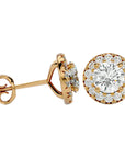 Cercei Delicați Aurora Cu Moissanite de 0.99 ct din 18k Aur Galben - Castelo.ro