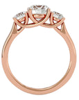Inel de Logodnă Renée din Aur 14k cu Trei Diamante Create în Laborator de 1.95 ct din 14k Aur Roz - Castelo.ro