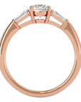 Inel de Logodnă cu Trei Diamante Create în Laborator de 0.93 ct din 18k Aur Roz - Castelo.ro