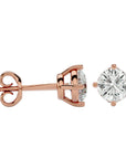 Cercei Stud Cu Diamante Naturale Tăietură Rotundă Briliantă de 1.05 ct din 18k Aur Roz - Castelo.ro