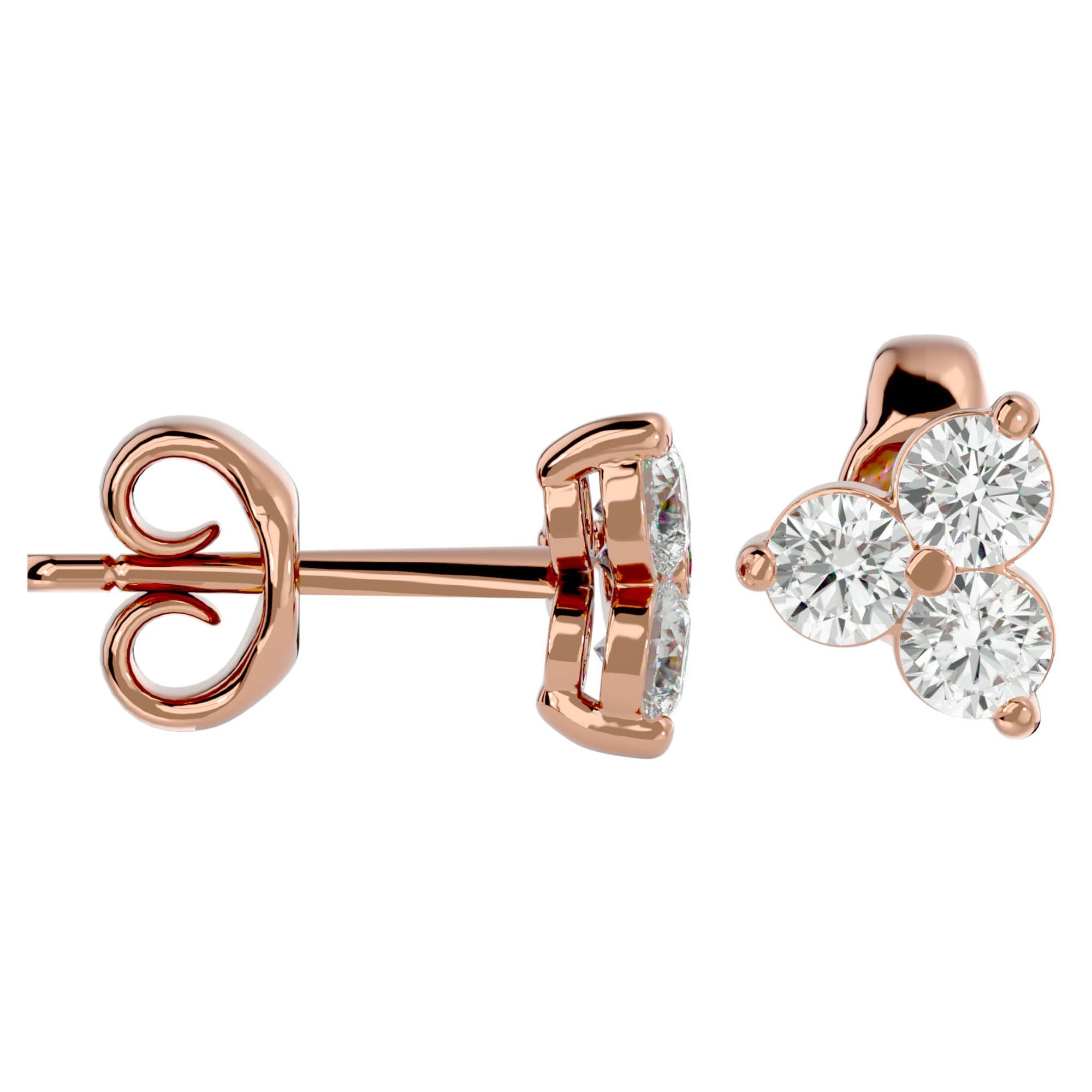 Cercei Stud Martini din Aur 14k Diamante Create în Laborator de 0.44 ct din 14k Aur Roz - Castelo.ro