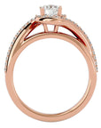 Inel de Logodnă din Aur 14k cu Diamante Naturale Pavé în Spirală Eternă de 0.61 ct din 14k Aur Roz - Castelo.ro