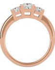 Inel de Logodnă din Aur 14k Cu Trei Diamante Create în Laborator Tăietură Prințesă de 1.32 ct din 14k Aur Roz - Castelo.ro