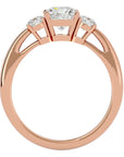 Inel de Logodnă Solitaire cu Trei Diamante Create în Laborator de 1.57 ct din 18k Aur Roz - Castelo.ro