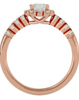 Inel de Logodnă Fleur Pavé din Aur 14k cu Diamante Naturale de 0.94 ct din 14k Aur Roz - Castelo.ro