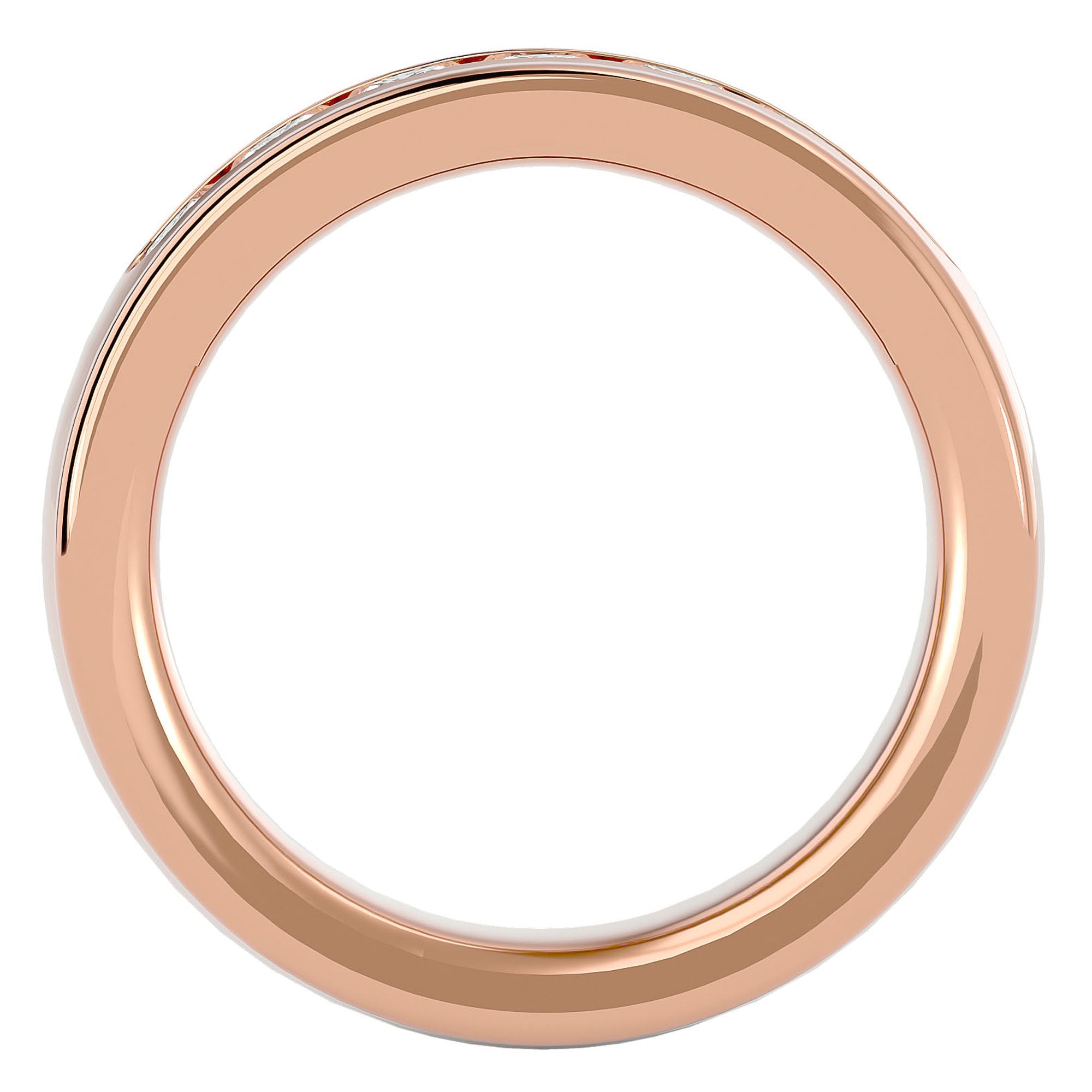 Verighetă cu Bandă De Diamante Naturale de 1.03 ct din 18k Aur Roz - Castelo.ro