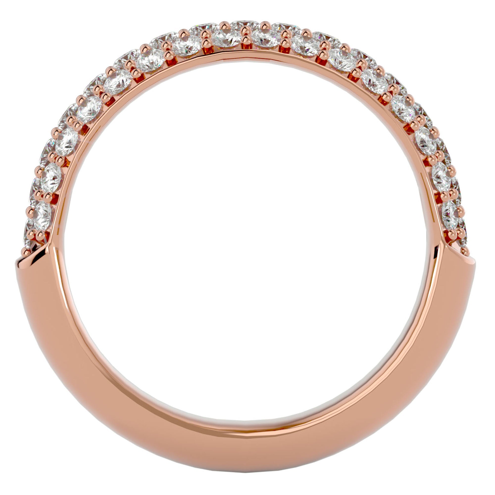 Inelul Promisiunii din Aur 14k cu Diamante Create în Laborator Pavé de 0.77 ct din 14k Aur Roz - Castelo.ro