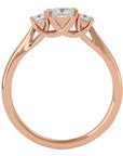 Inel de Logodnă Trei Diamante Naturale Cu Tăietură De Prințesă de 0.96 ct din 18k Aur Roz - Castelo.ro