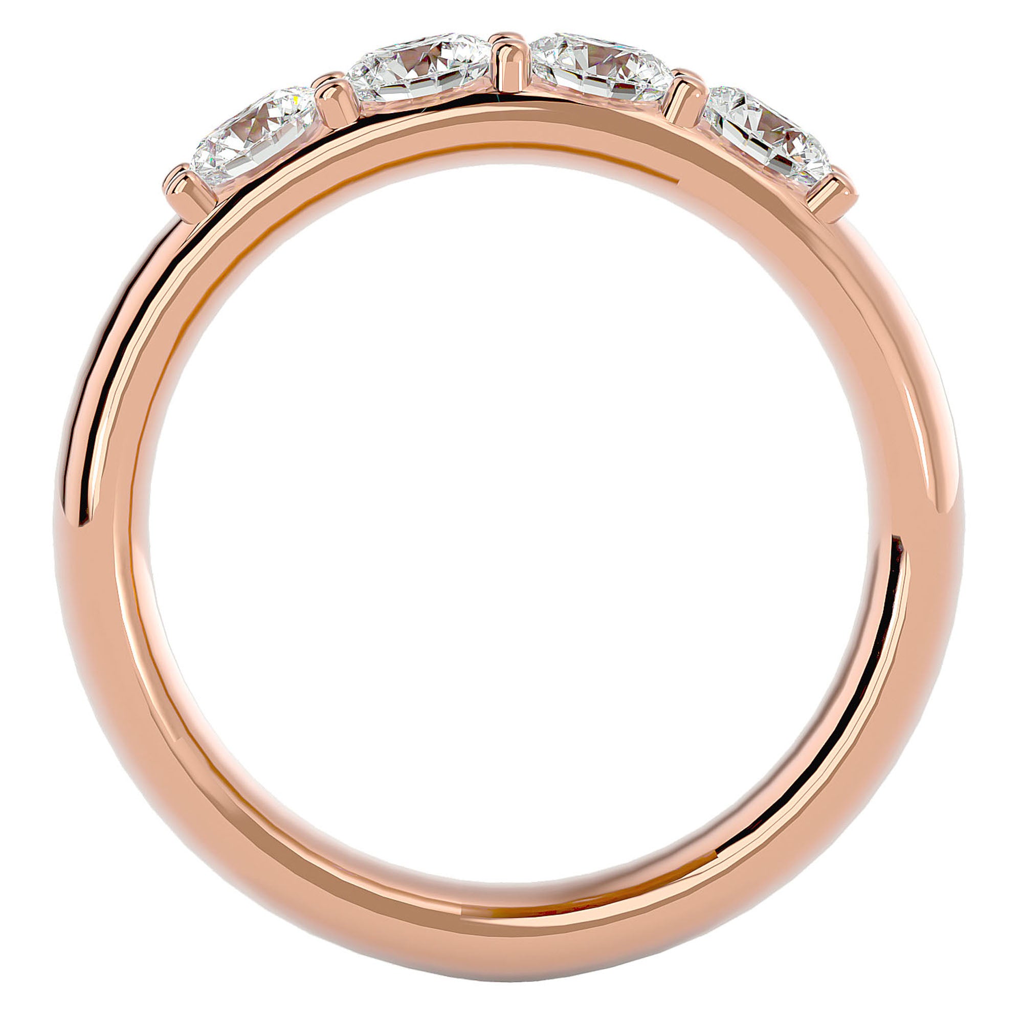 Verighetă Eternity din Aur 14k cu 4 Diamante Naturale de 0.96 ct din 14k Aur Roz - Castelo.ro