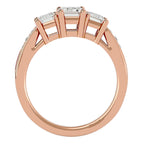 Inel de Logodnă Trei Diamante Create în Laborator de 2.46 ct din 18k Aur Roz - Castelo.ro