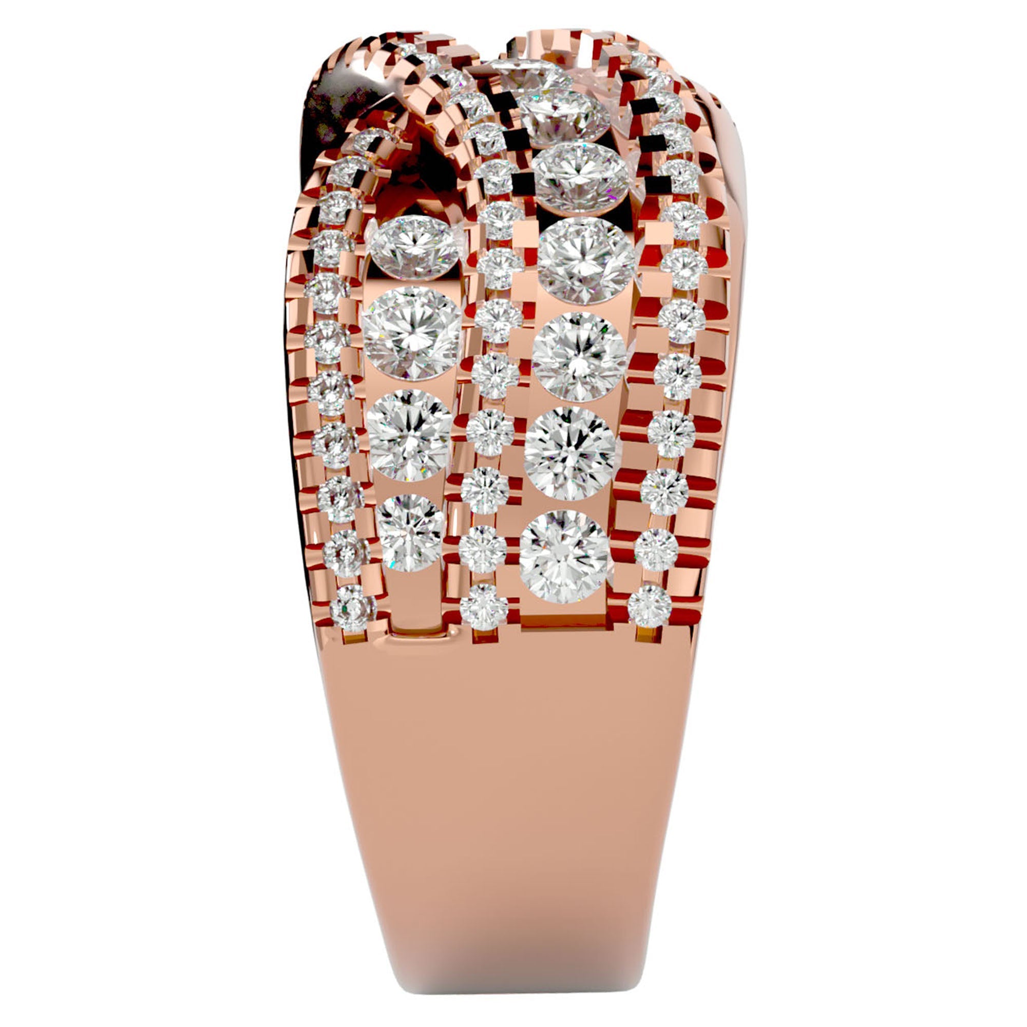 Inel Nobil cu Diadema de Diamante Naturale de 1.26 ct din 18k Aur Roz - Castelo.ro