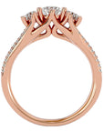 Inel de Logodnă Solitaire Pavè cu Diamante Create în Laborator de 0.90 ct din 18k Aur Roz - Castelo.ro