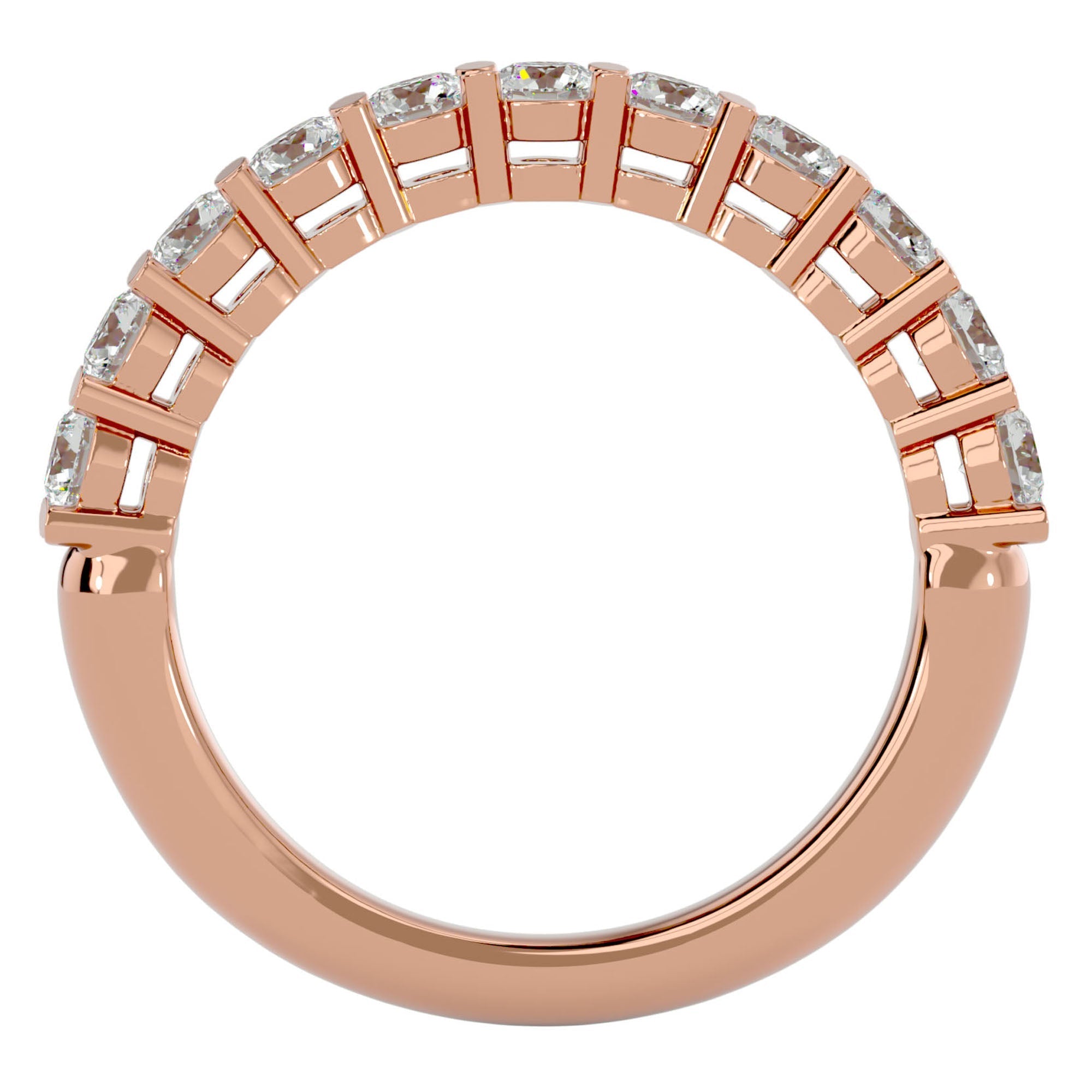 Inel Cu 11 Diamante Create în Laborator Montate In Prong 1.11 ct din 18k Aur Roz - Castelo.ro