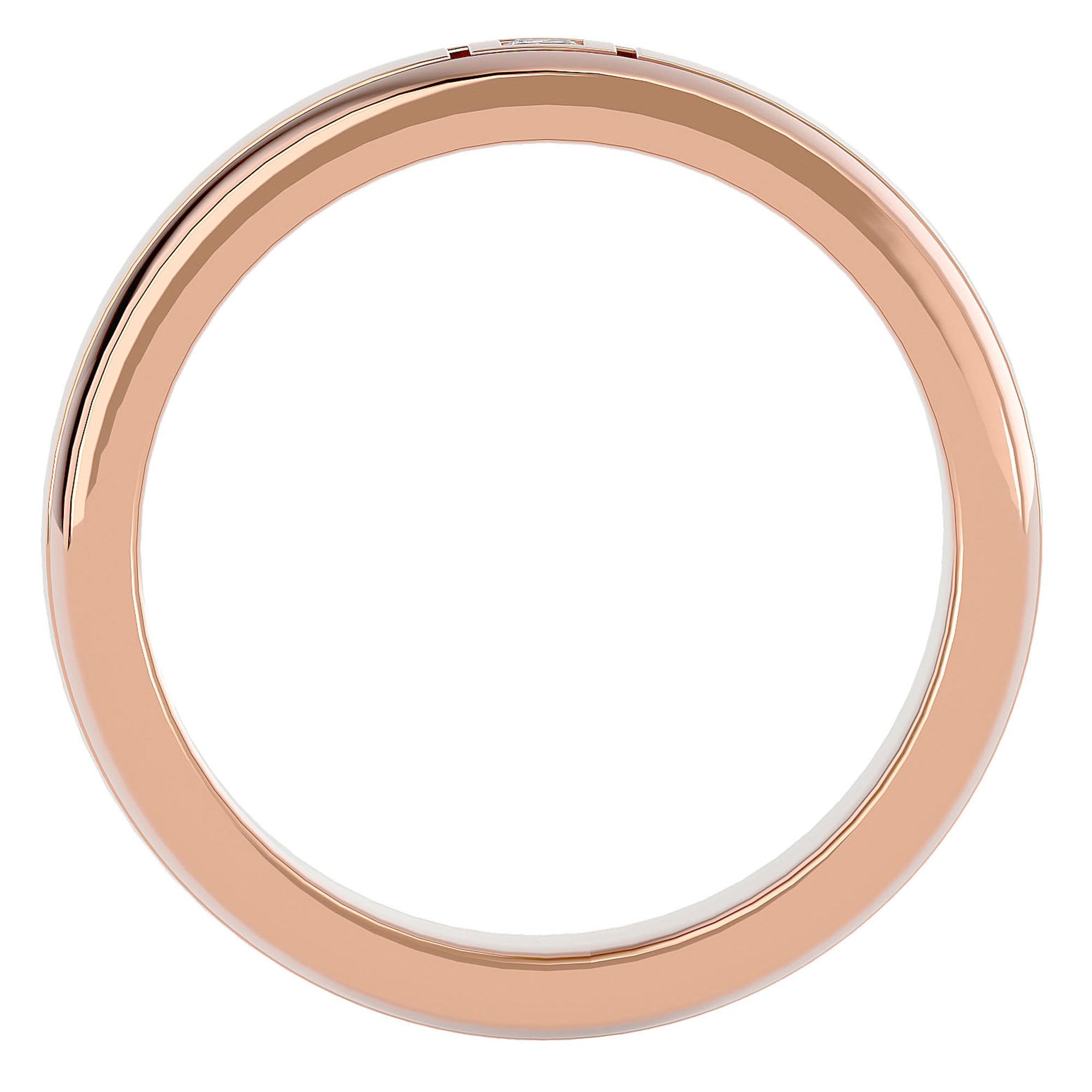 Verighetă Aurora din Aur 14k cu Diamant Natural de 0.06 ct din 14k Aur Roz - Castelo.ro