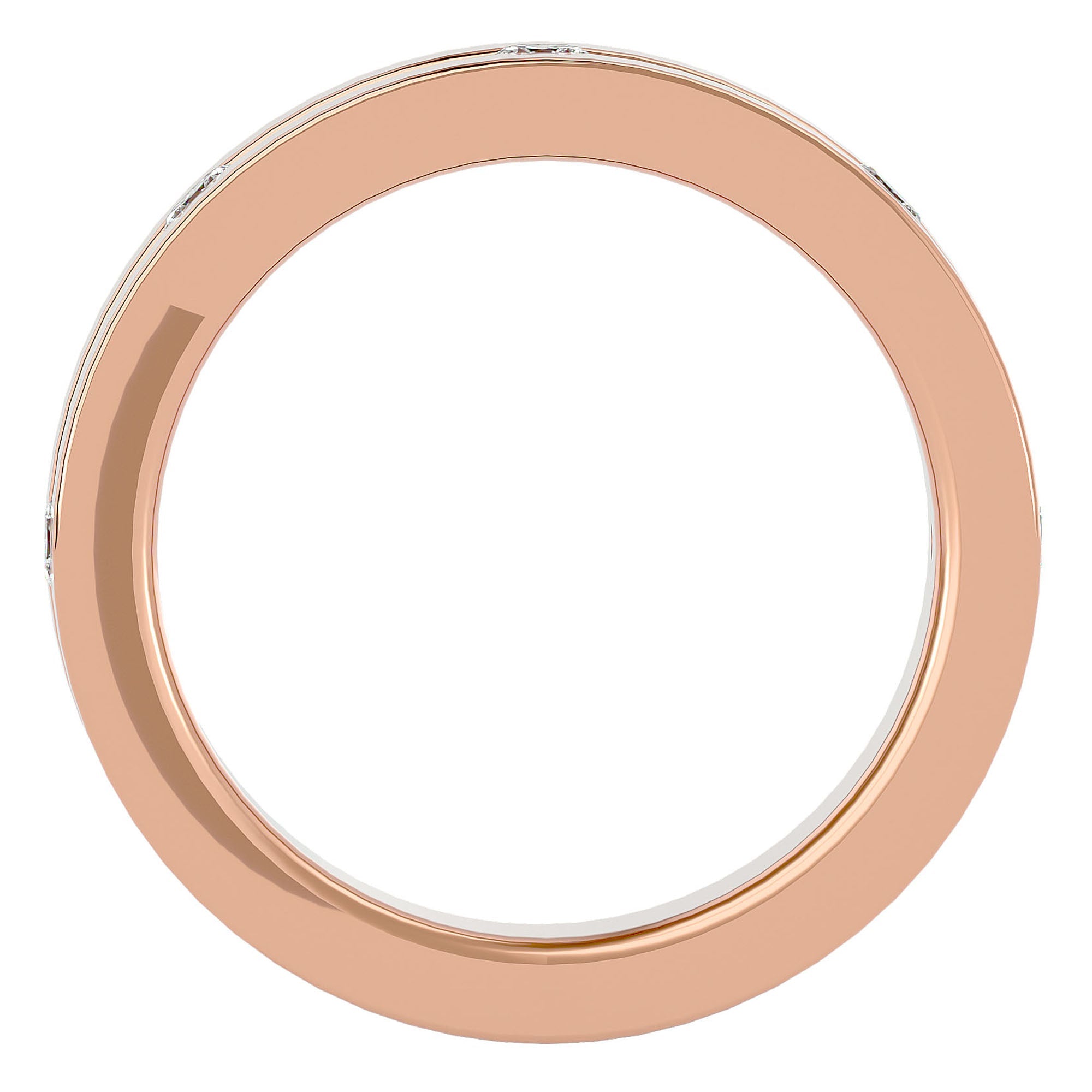 Verighetă cu Bandă De Diamante Naturale de 0.56 ct din 18k Aur Roz - Castelo.ro