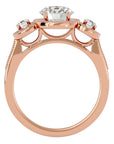 Inel de Logodnă Vintage Cu Trei Diamante Create în Laborator de 1.43 ct din 18k Aur Roz - Castelo.ro
