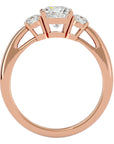Inel de Logodnă Solitaire cu Trei Diamante Naturale de 1.57 ct din 18k Aur Roz - Castelo.ro