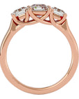 Inel de Logodnă cu Trei Diamante Naturale de 2.20 ct din 18k Aur Roz - Castelo.ro
