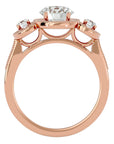 Inel de Logodnă Vintage din Aur 14k Cu Trei Diamante Naturale de 1.43 ct din 14k Aur Roz - Castelo.ro