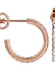 Cercei Hoop Cu Diamante Naturale de 0.70 ct din 18k Aur Roz - Castelo.ro