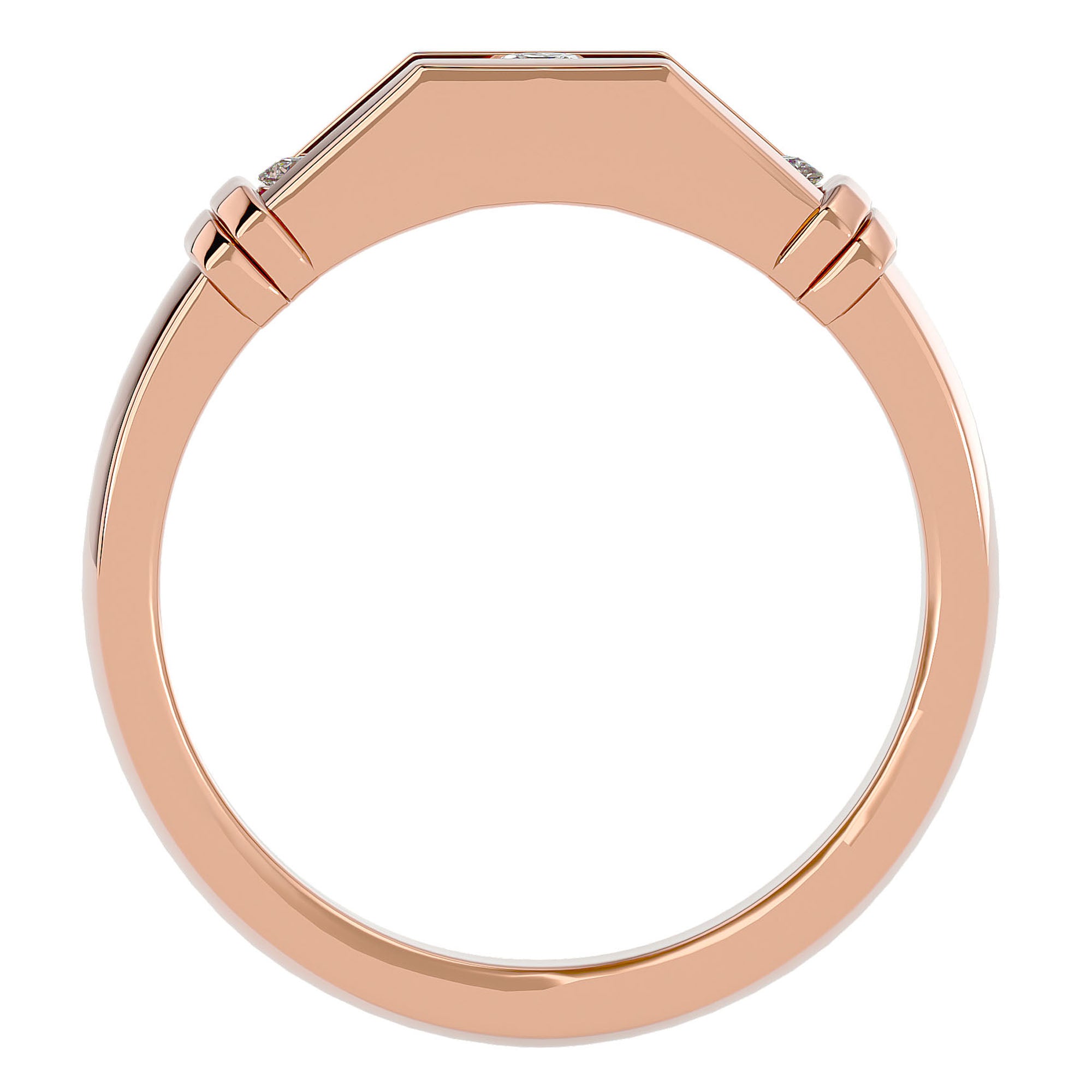 Inel Radiant cu Diamante Naturale de 0.51 ct din 18k Aur Roz - Castelo.ro