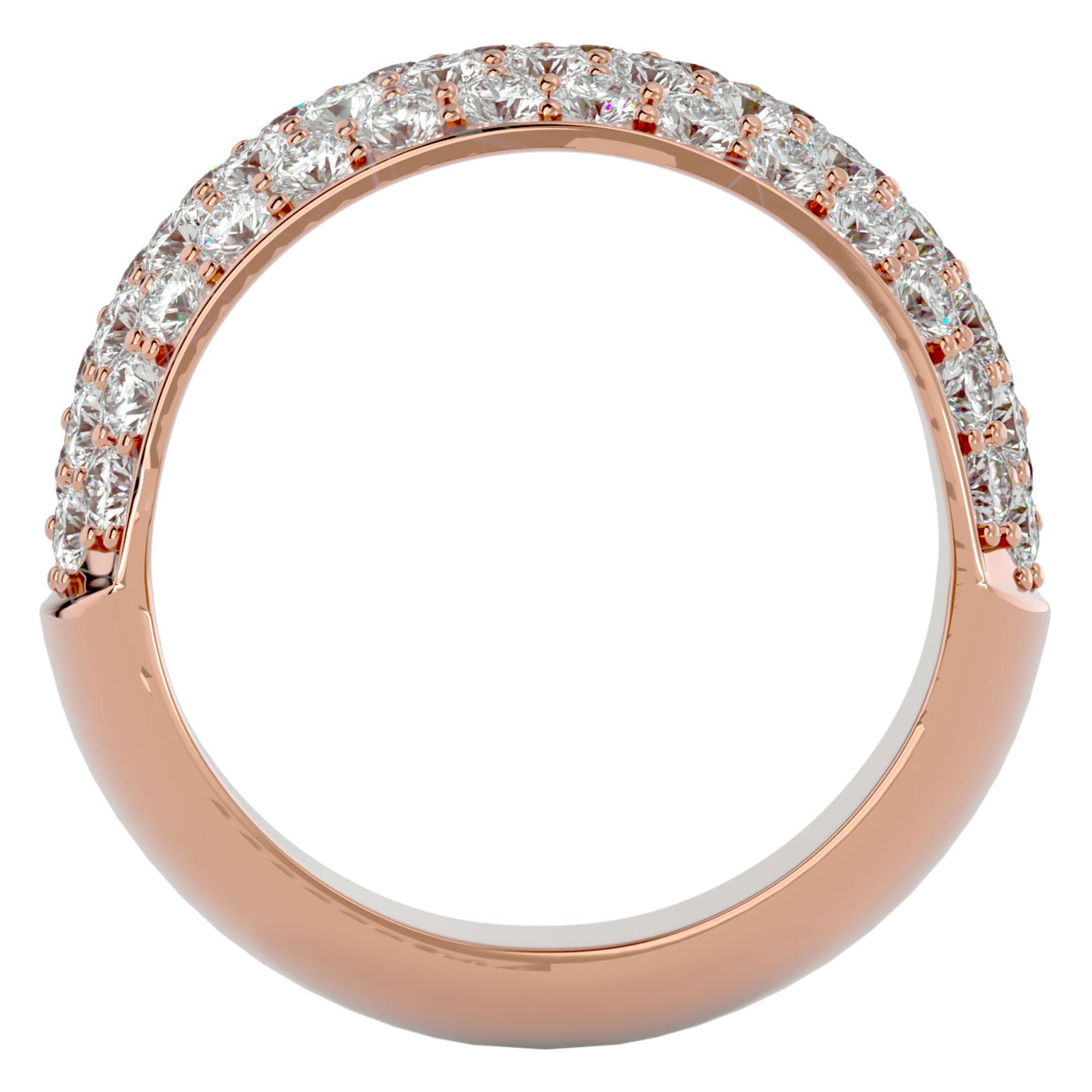 Inel Nupțial Pavé din Aur 14k cu Diamante Naturale de 1.87 ct din 14k Aur Roz - Castelo.ro