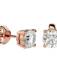 Cercei Stud Solitaire din Aur 14k cu Diamante Naturale de 0.94 ct din 14k Aur Roz - Castelo.ro
