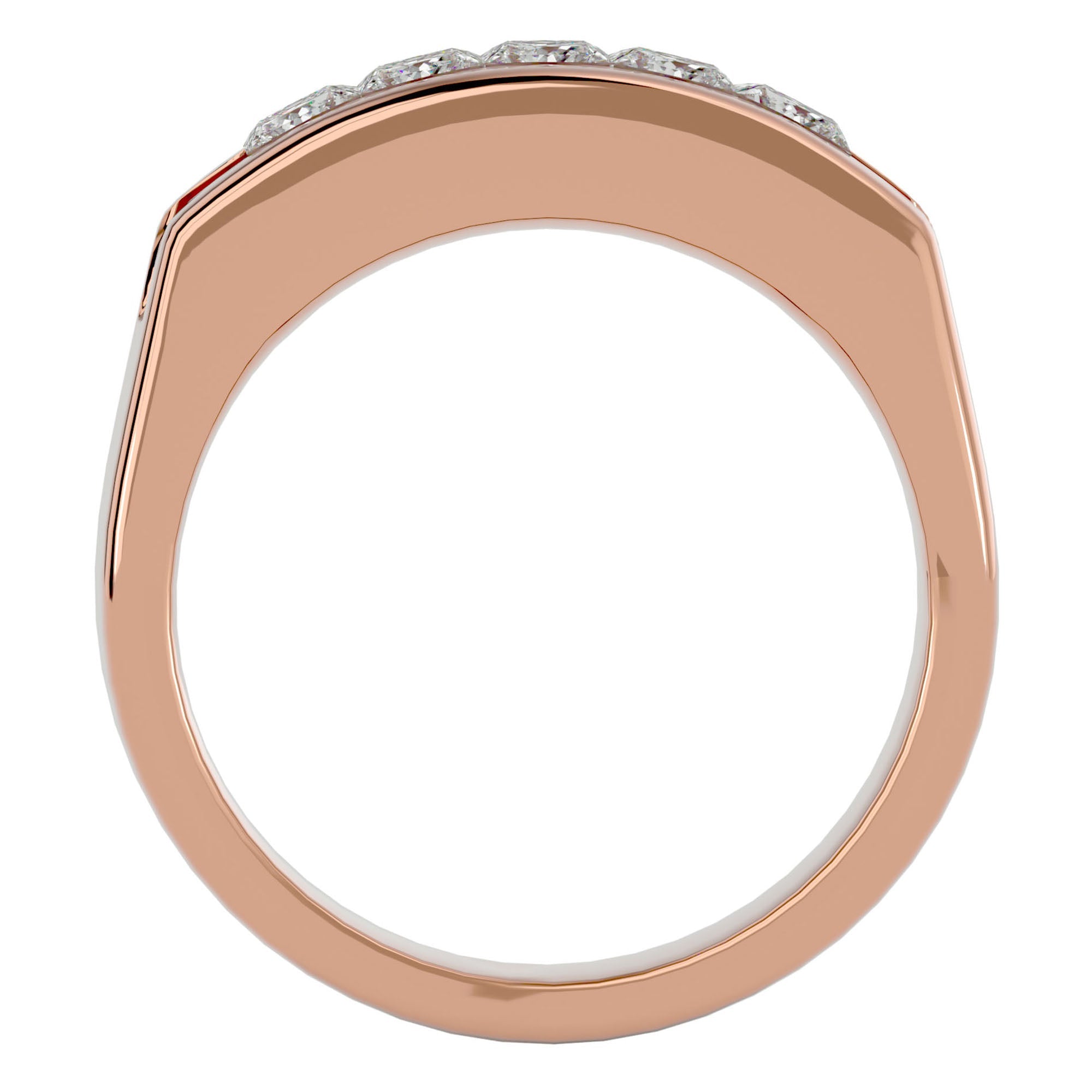 Verighetă Prestigiu din Aur 14k cu Moissanite de 1.24 ct din 14k Aur Roz - Castelo.ro