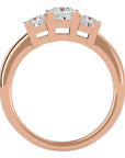 Inel de Logodnă Cu Trei Diamante Naturale Tăietură Prințesă de 1.32 ct din 18k Aur Roz - Castelo.ro