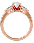 Inel de Logodnă Hélène cu Trei Moissanite de 2.18 ct din 18k Aur Roz - Castelo.ro