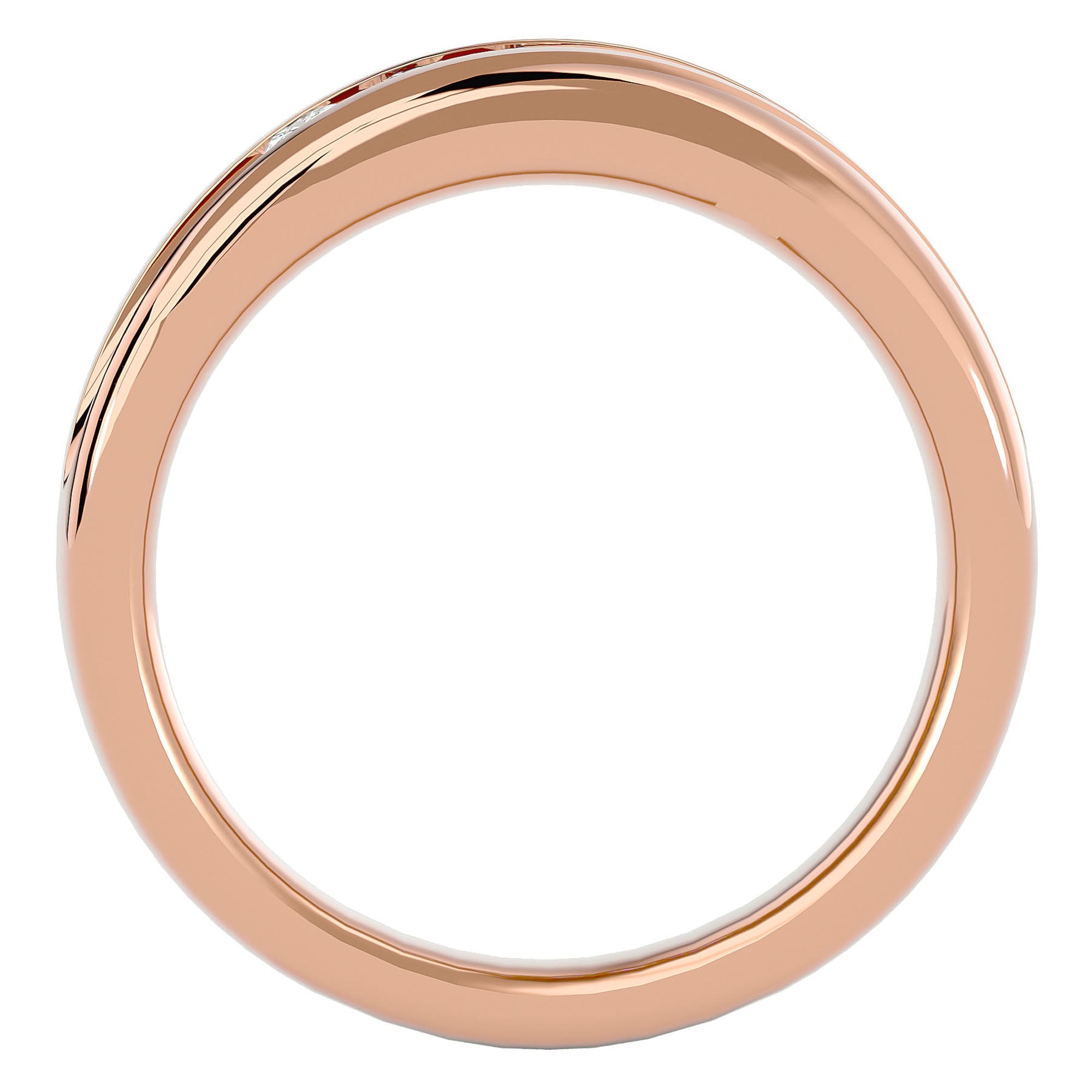 Verighetă Regală din Aur 14k cu Diamante Create în Laborator de 0.51 ct din 14k Aur Roz - Castelo.ro