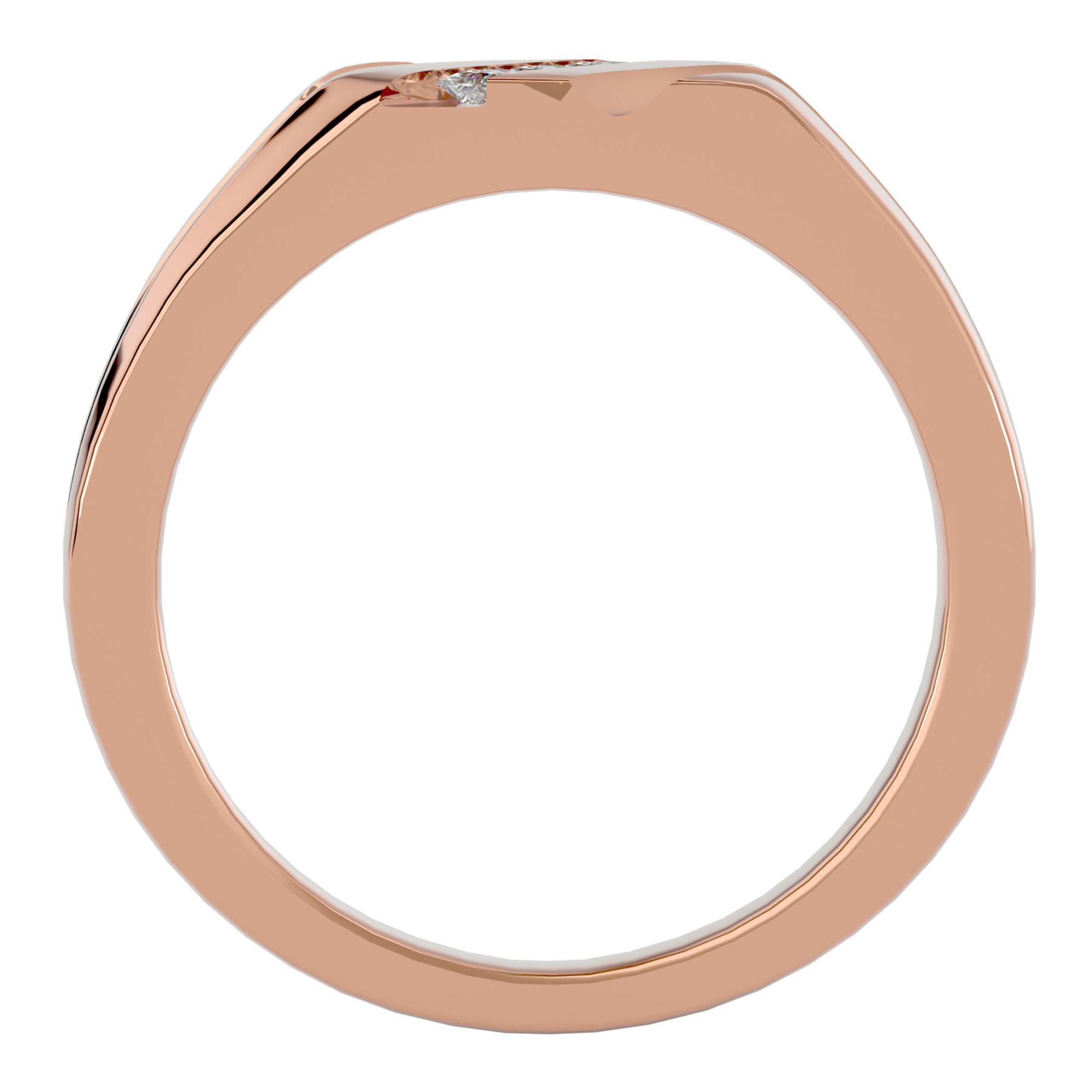 Verighetă cu Tăietură si Moissanite de 0.18 ct din 18k Aur Roz - Castelo.ro