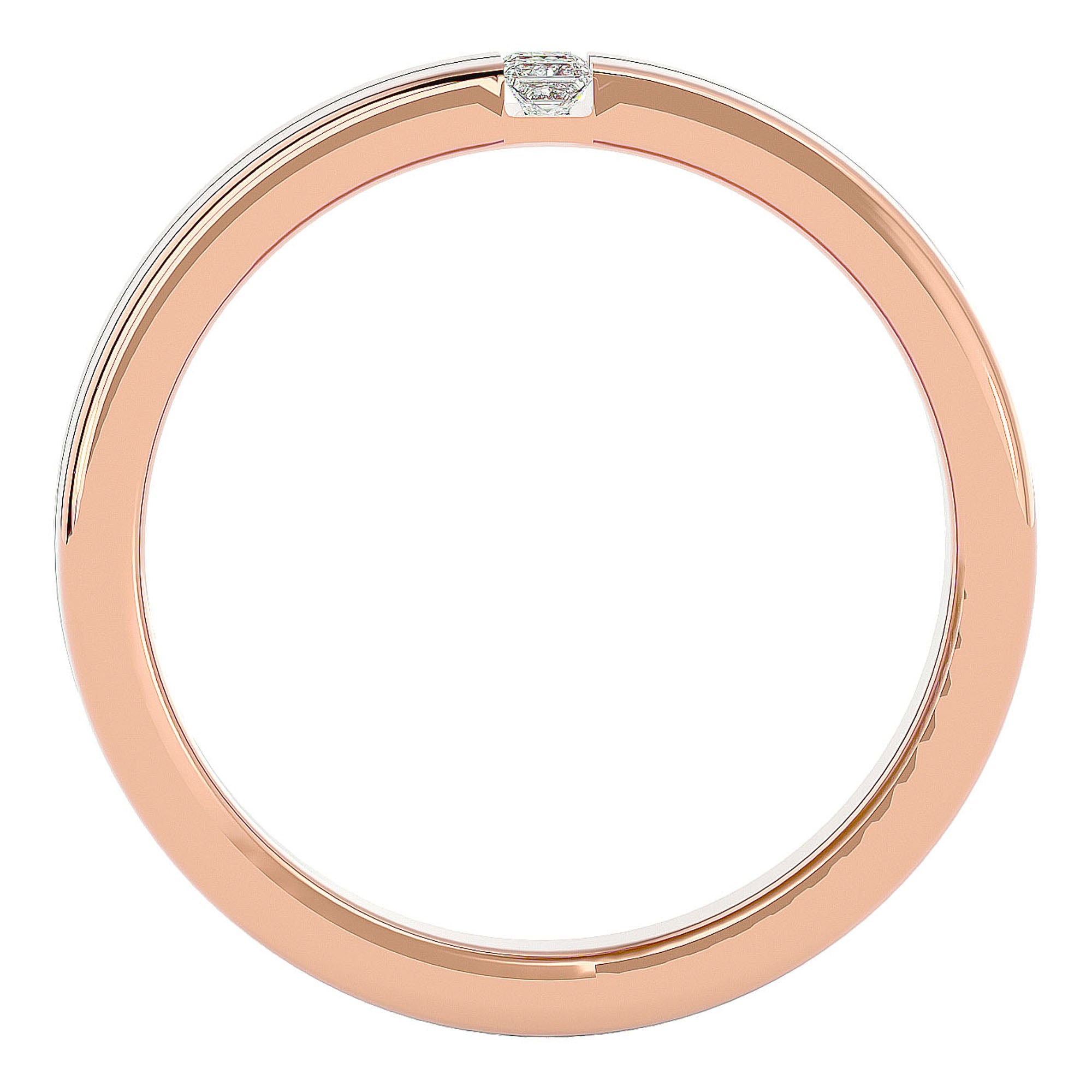 Verighetă cu Tăietură si Moissanite de 0.14 ct din 18k Aur Roz - Castelo.ro