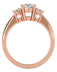 Inel de Logodnă din Aur 14k cu Trei Diamante Naturale Pavè de 1.18 ct din 14k Aur Roz - Castelo.ro