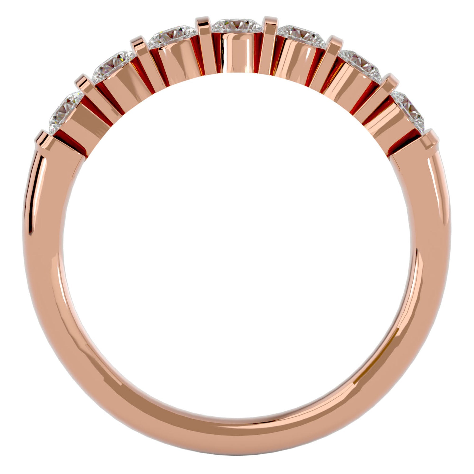 Inel din Aur 14k Cu 7 Diamante Create în Laborator de 0.52 ct din 14k Aur Roz - Castelo.ro