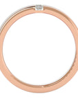 Verighetă cu Tăietură si Diamante Create în Laborator de 0.14 ct din 18k Aur Roz - Castelo.ro